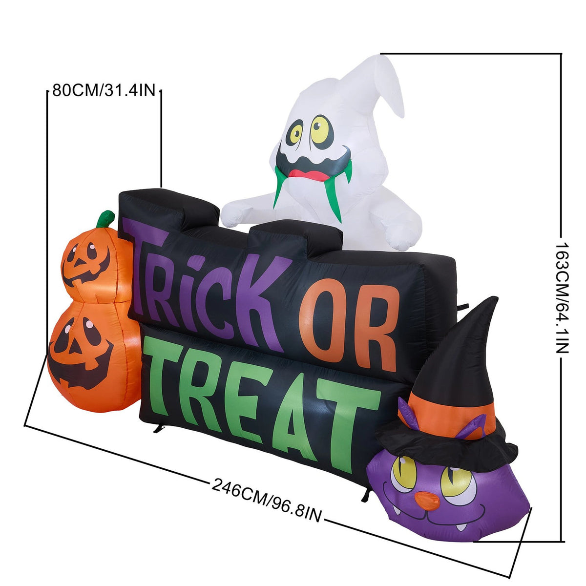 Inflatable Halloween LED Trick or Treat Halloween Decor 8ft