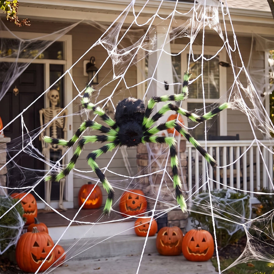 Halloween Hanging Spider Light Green 125cm