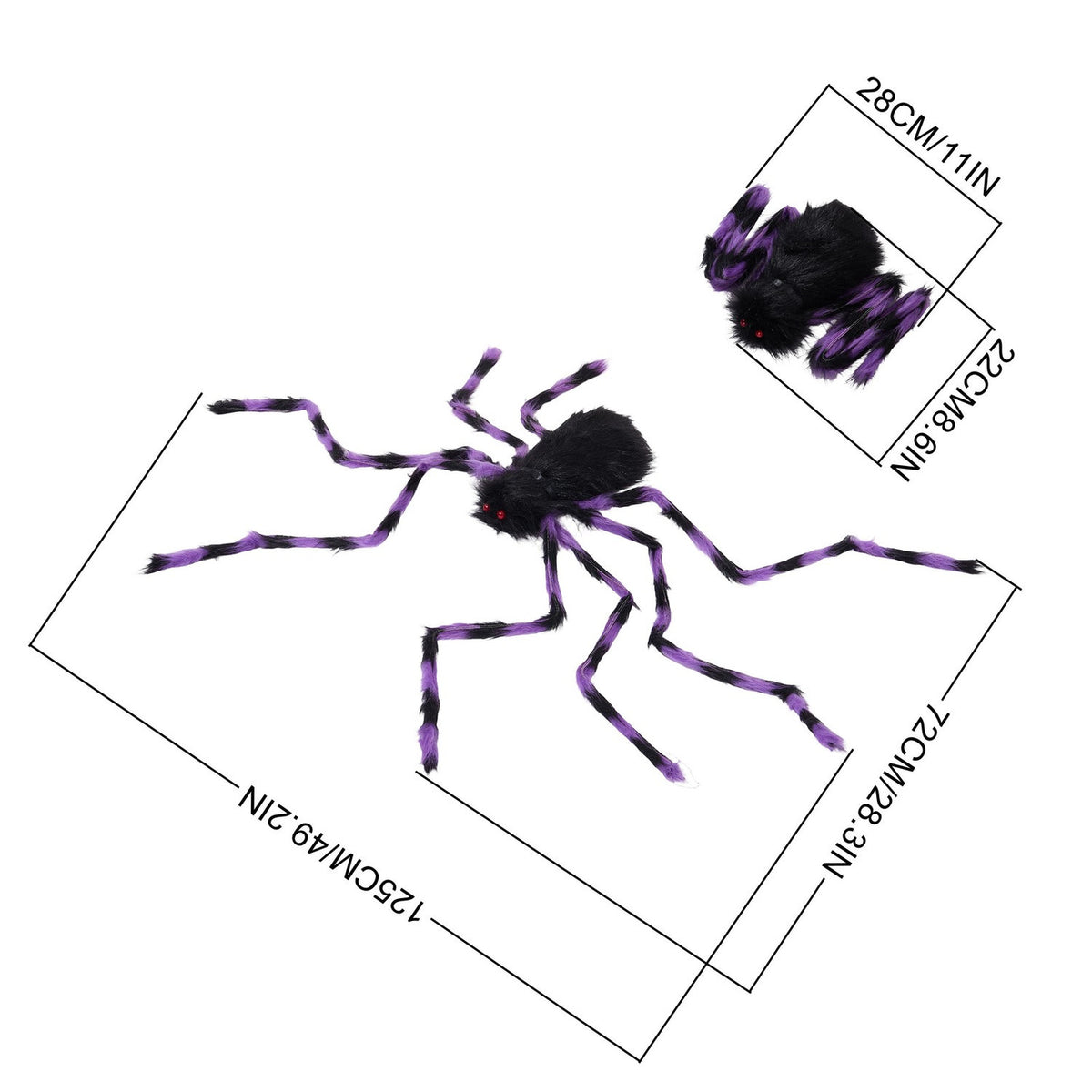 Halloween Purple Hanging Spider Decor 125cm
