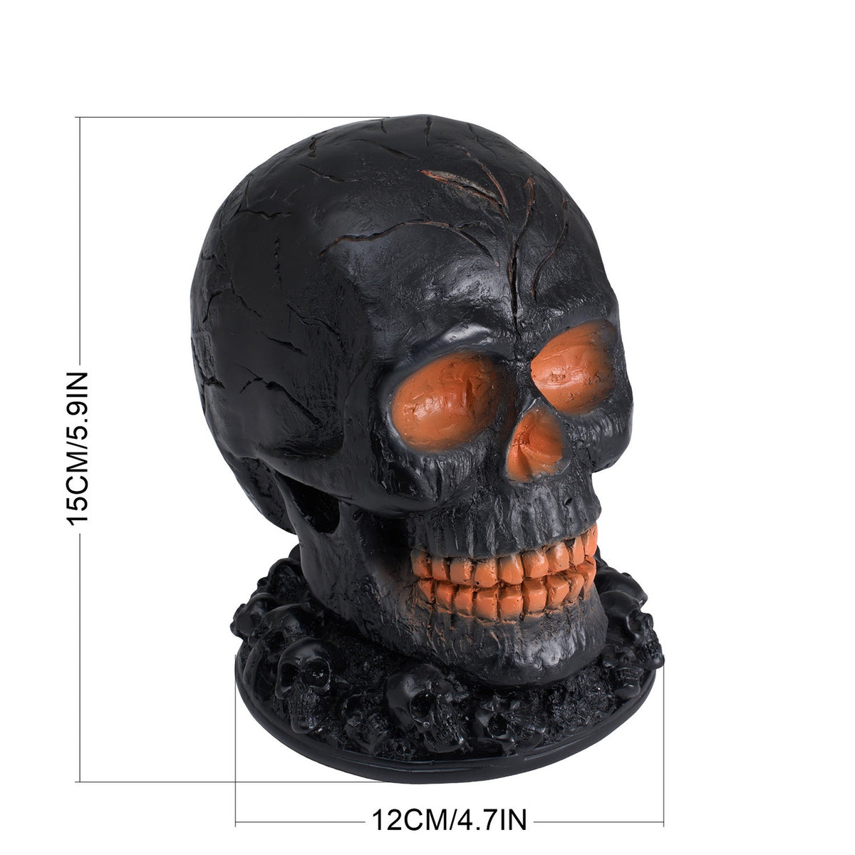 Halloween Lava Skull LED Flame Light 15cm