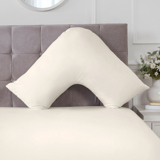 100% Cotton 180TC Cream V Shape Pillowcase