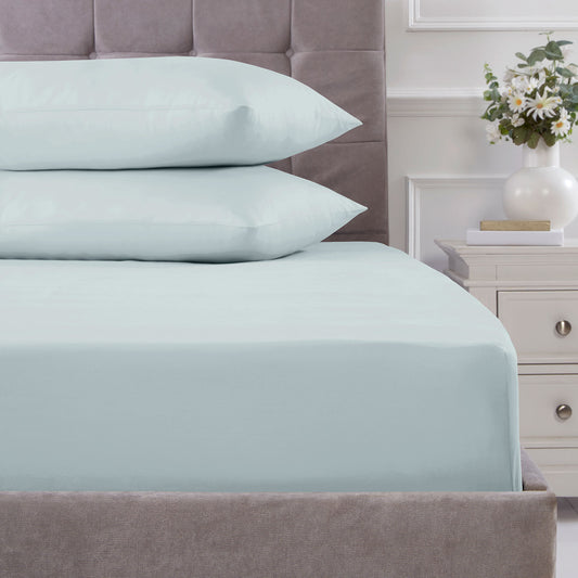 100% Cotton 180TC Duck Egg Fitted Sheet