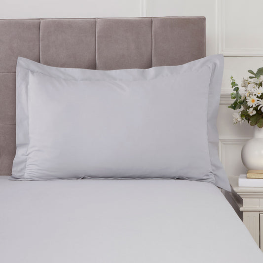100% Cotton 180TC Grey Oxford Pillowcase Pair