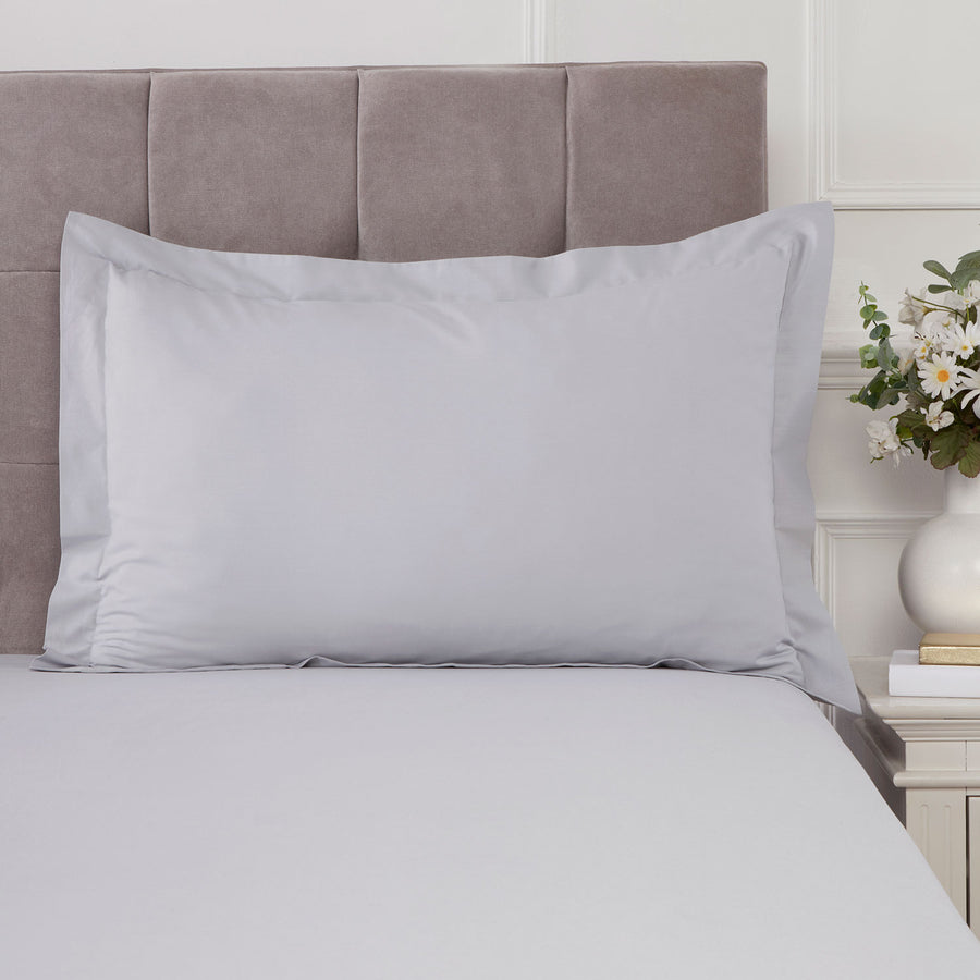 100% Cotton 180TC Grey Oxford Pillowcase Pair