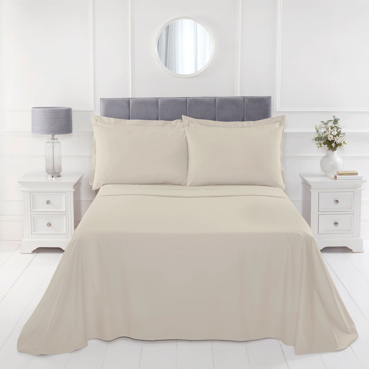 100% Cotton 180TC Natural Flat Sheet