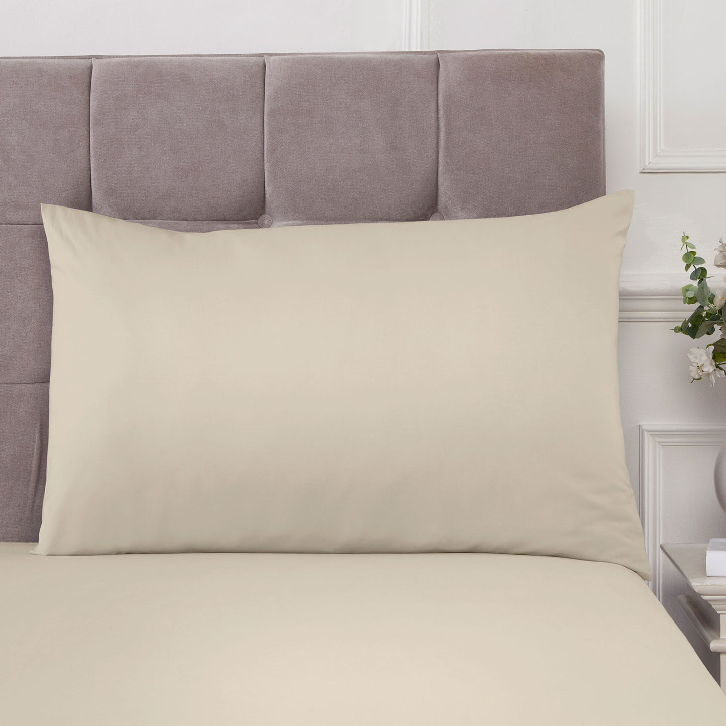 100% Cotton 180TC Natural Housewife Pillowcase Pair