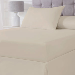 100% Cotton 180TC Natural Fitted Sheet