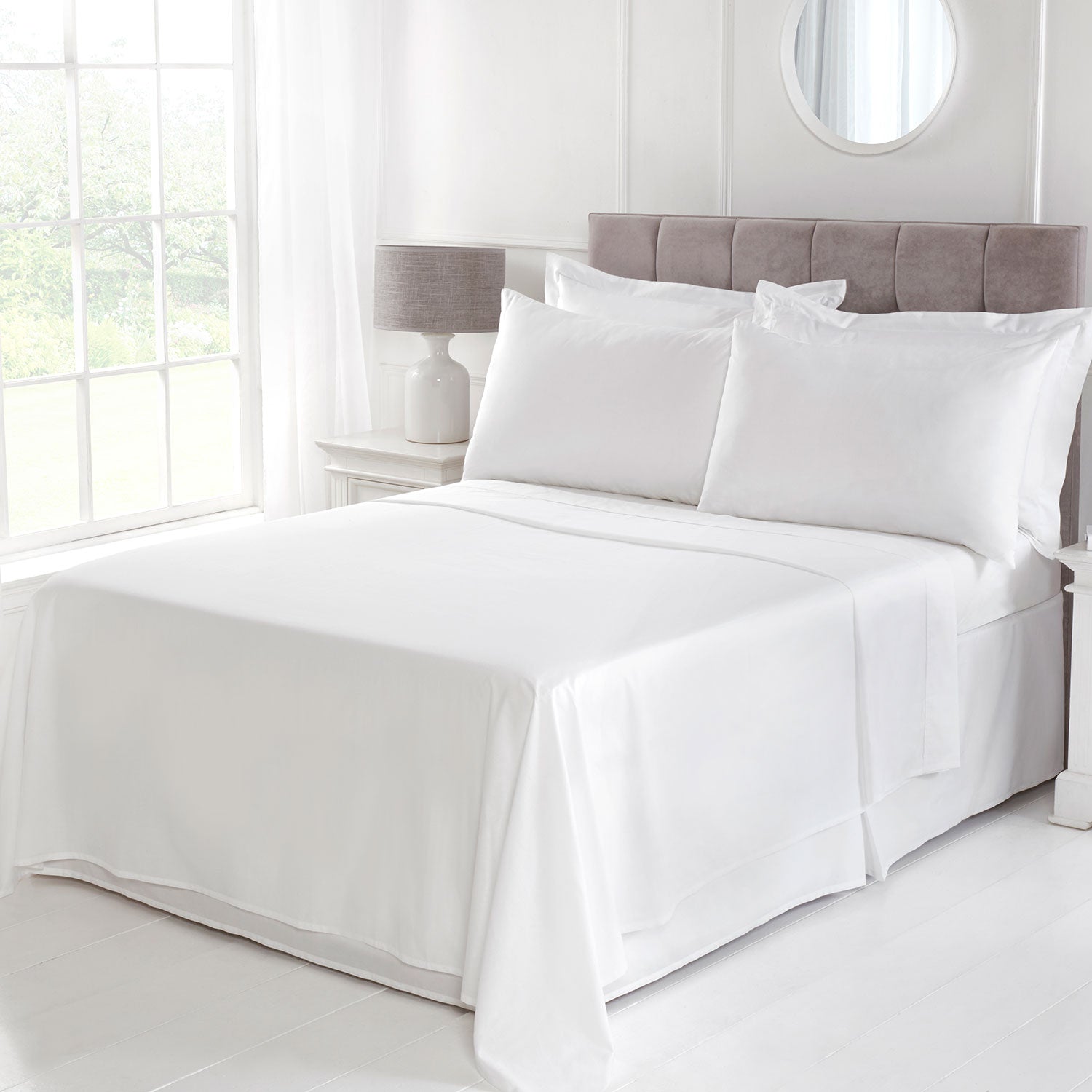 100 Cotton 180TC White Flat Sheet Julian Charles Home
