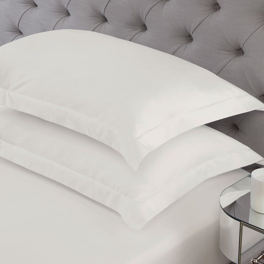 100% Cotton 400TC Ivory Oxford Pillowcase Pair