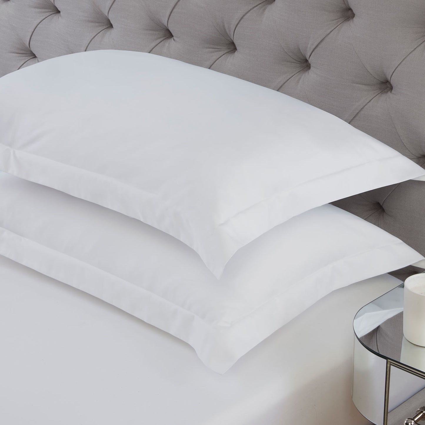 100% Cotton 400TC White Oxford Pillowcase Pair