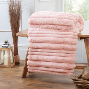 Alaska Blush Faux Fur Throw