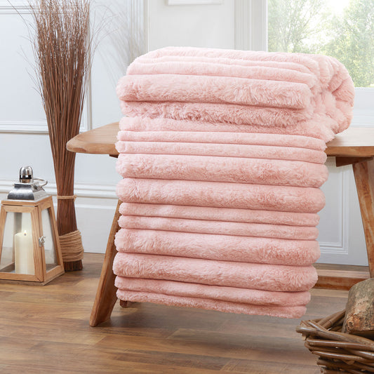 Alaska Blush Faux Fur Throw