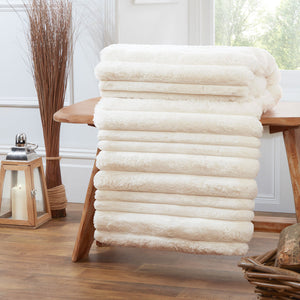Alaska Ivory Faux Fur Throw