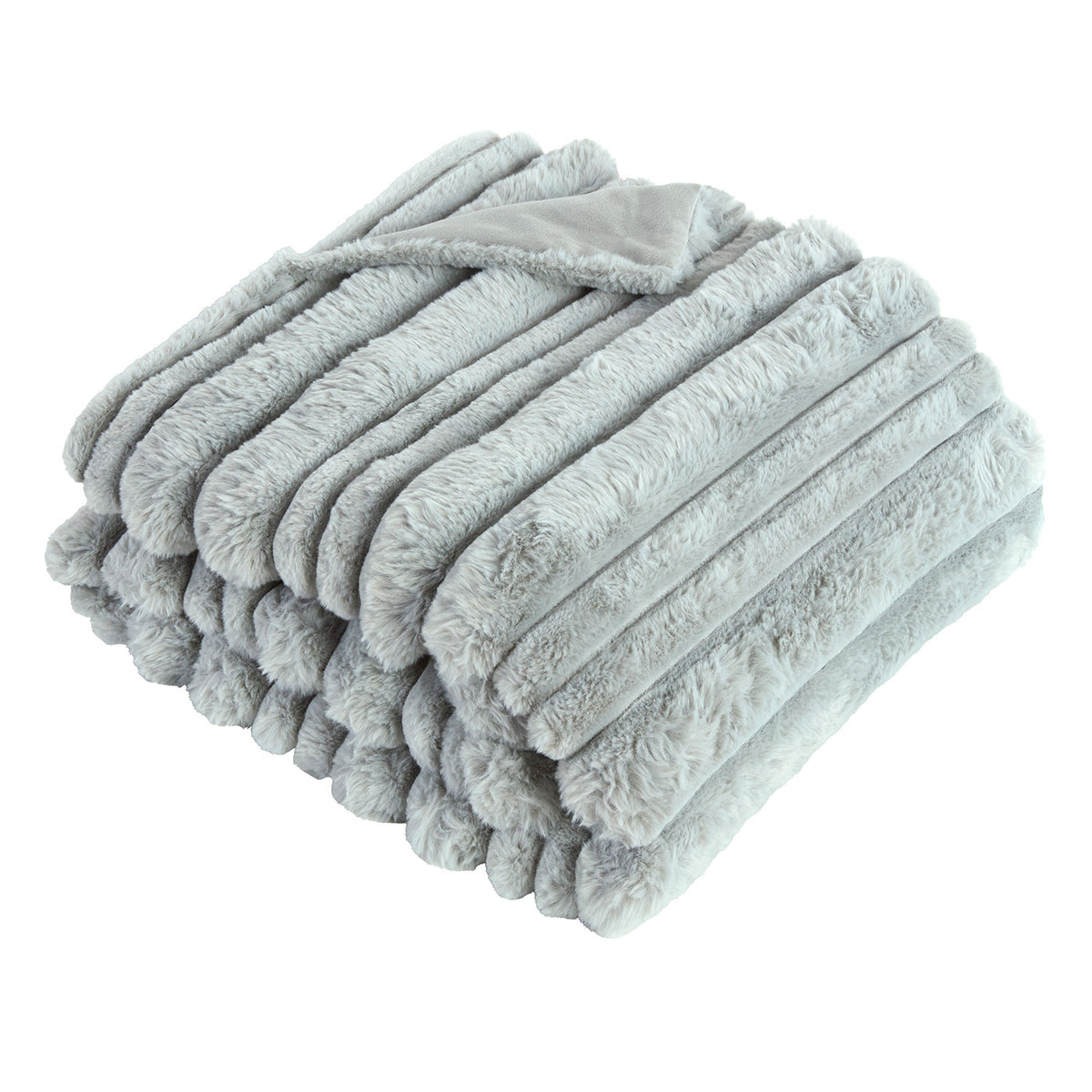 Alaska Silver Faux Fur Throw