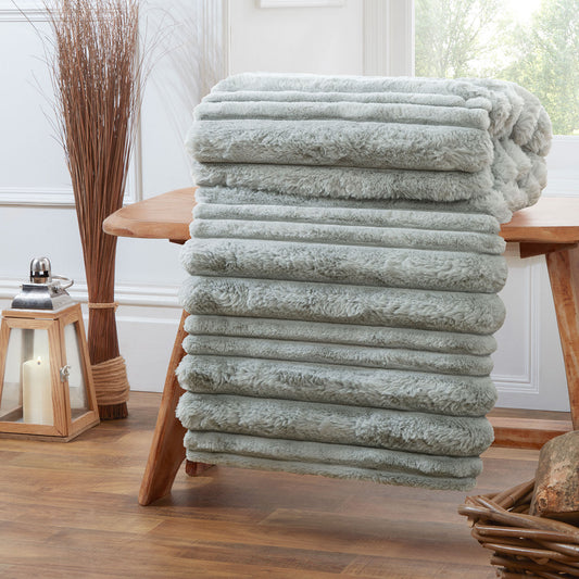 Alaska Silver Faux Fur Throw