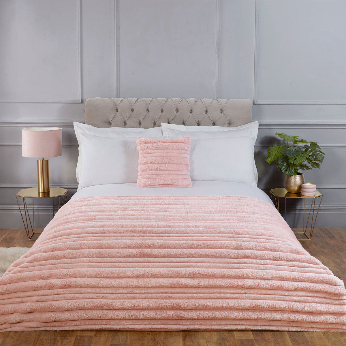 Alaska Blush Faux Fur Throw