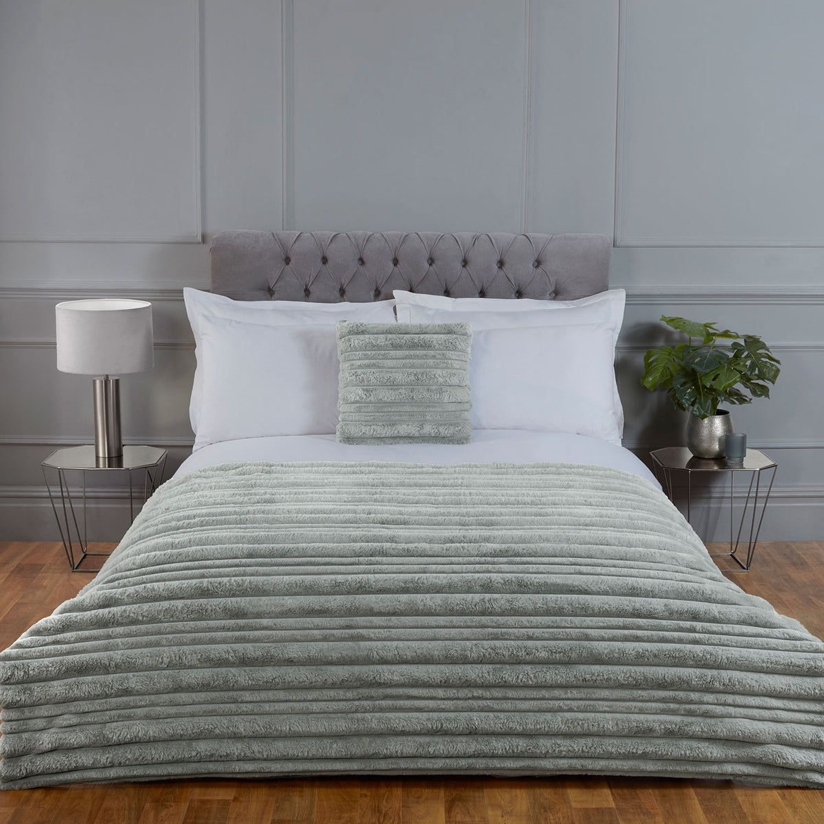 Alaska Silver Faux Fur Throw