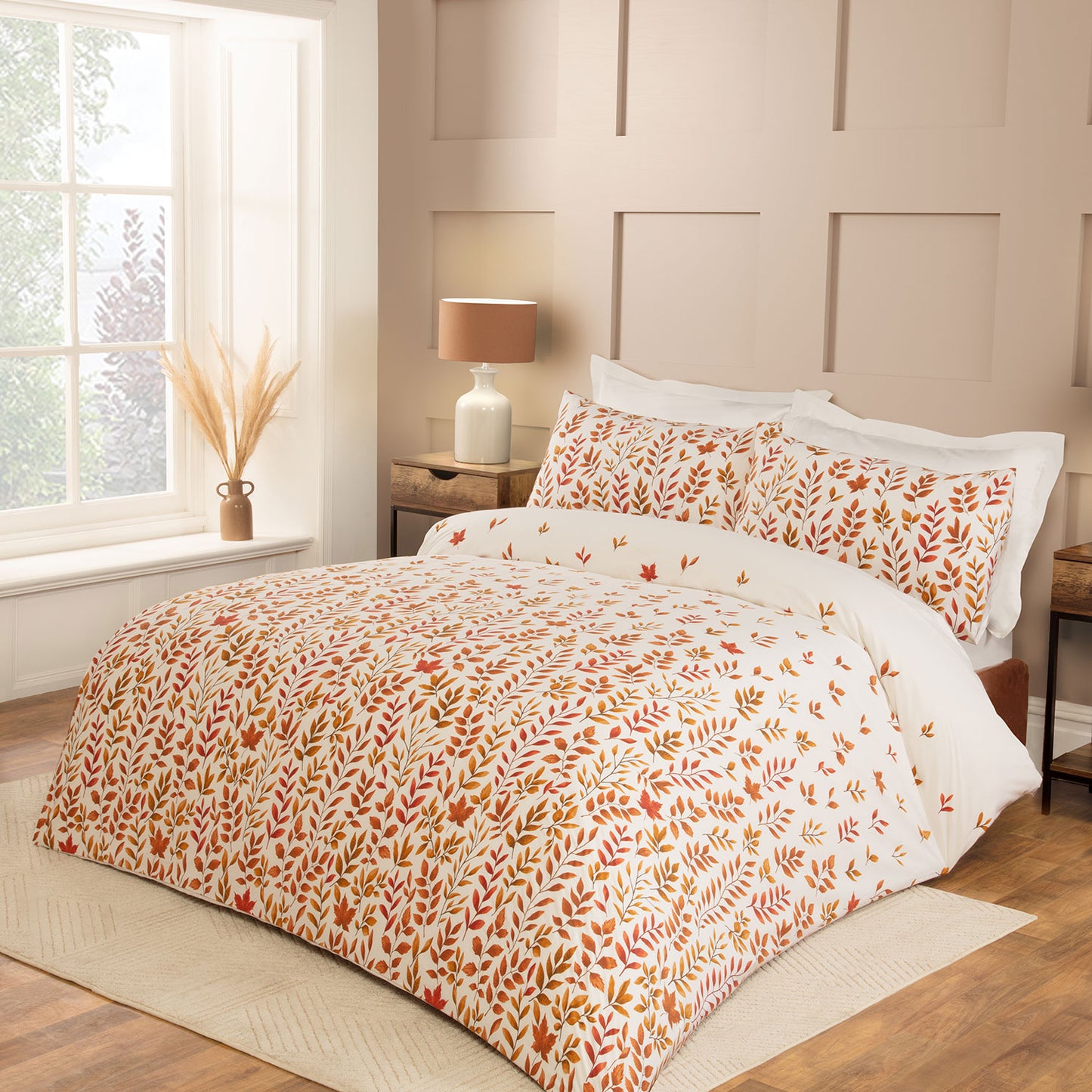 Amber Autumn Leaf 100% Cotton Duvet Set