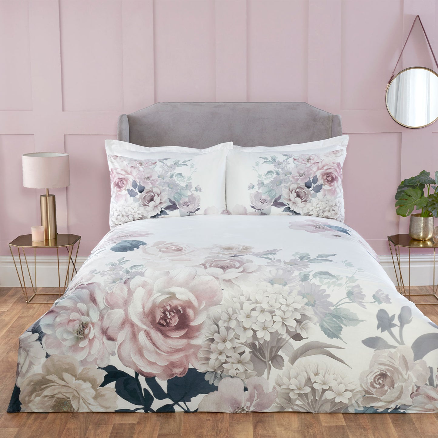 Athena Floral Velvet Duvet Set