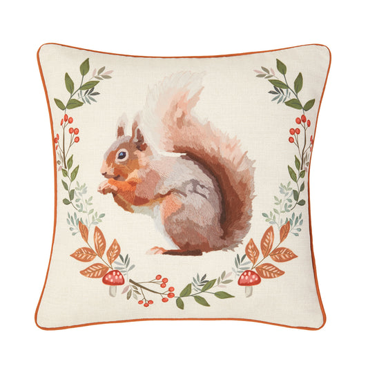 Sara Squirrel Printed Cushion (43cm x 43cm)