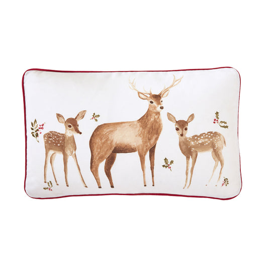 Stag & Deer Printed Canvas Cushion (30cm x 50cm)