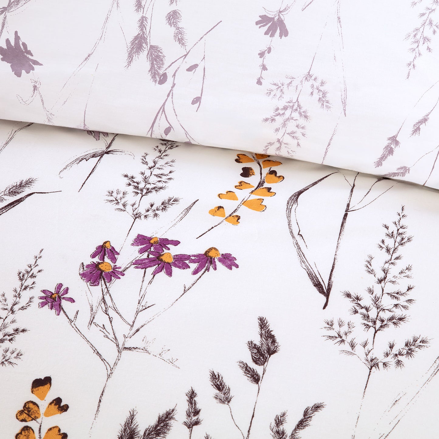 Becky Lilac Floral 100% Cotton Duvet Set