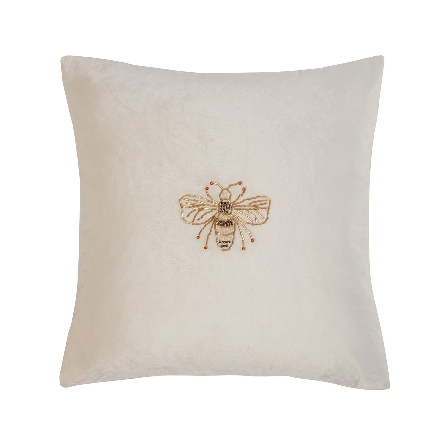 Bee Natural Embellished Velvet Cushion (43cm x 43cm)
