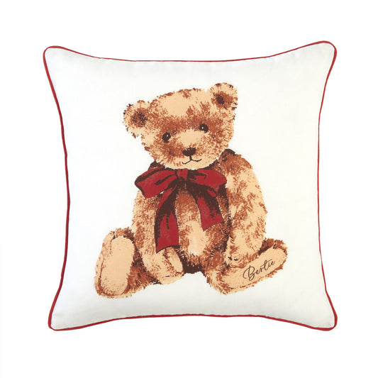 Bertie Bear White Printed Cushion (43cm x 43cm)