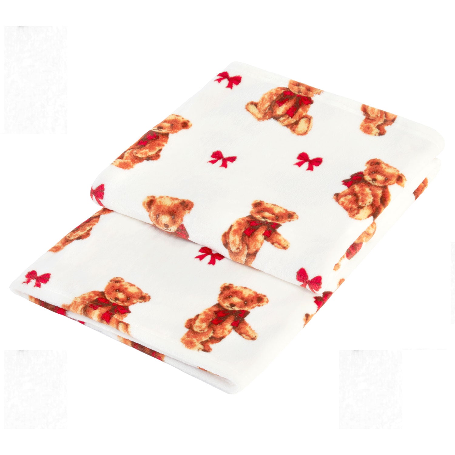 Bertie Bear Printed Fleece Throw (130cm x 150cm) Julian Charles Home