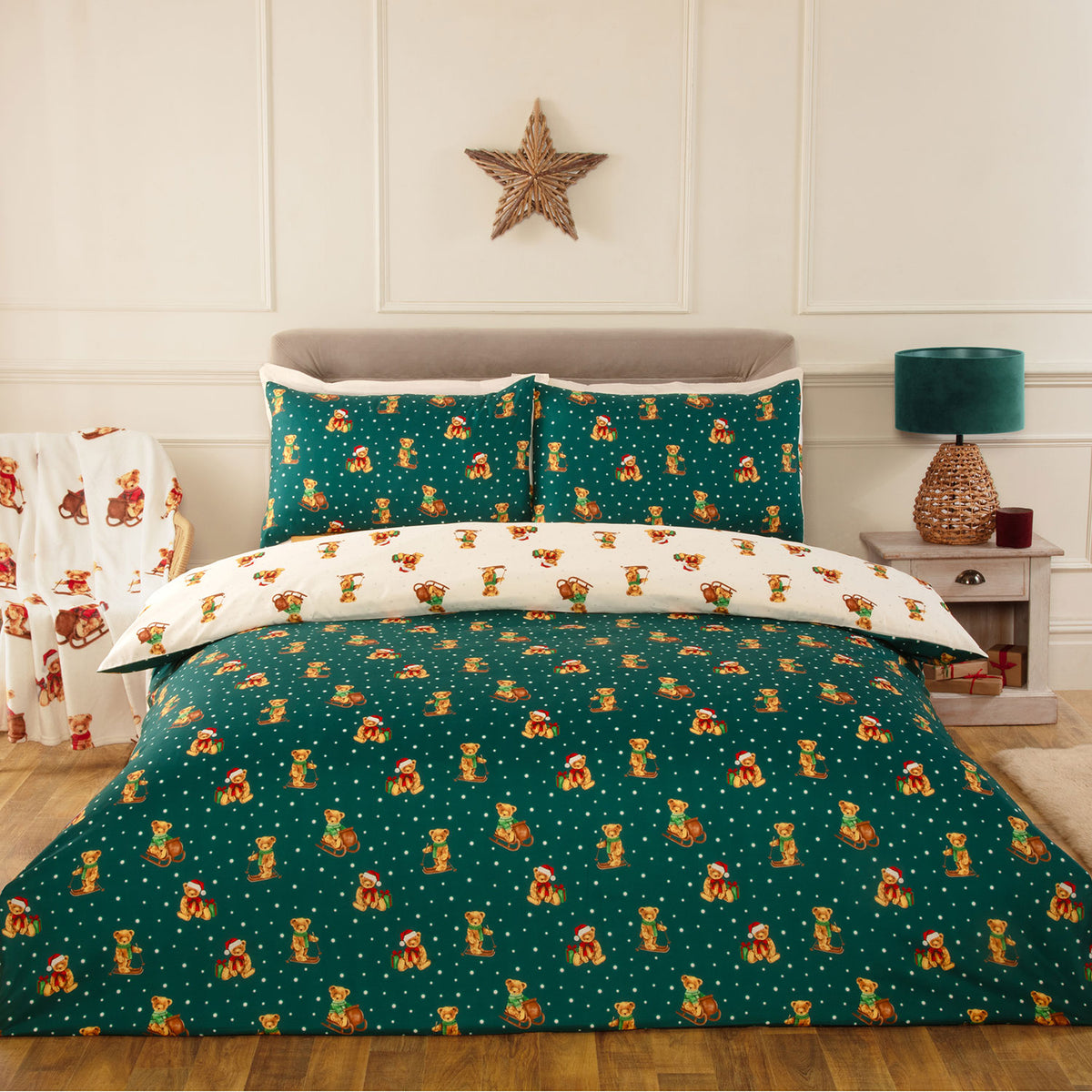 Bertie Bear Christmas Reversible Super Soft Duvet Set