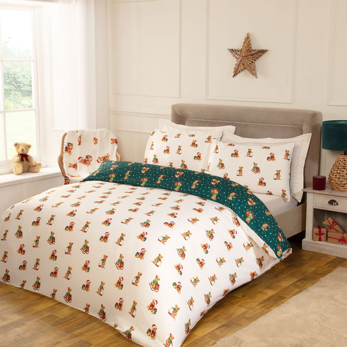 Bertie Bear Christmas Reversible Super Soft Duvet Set