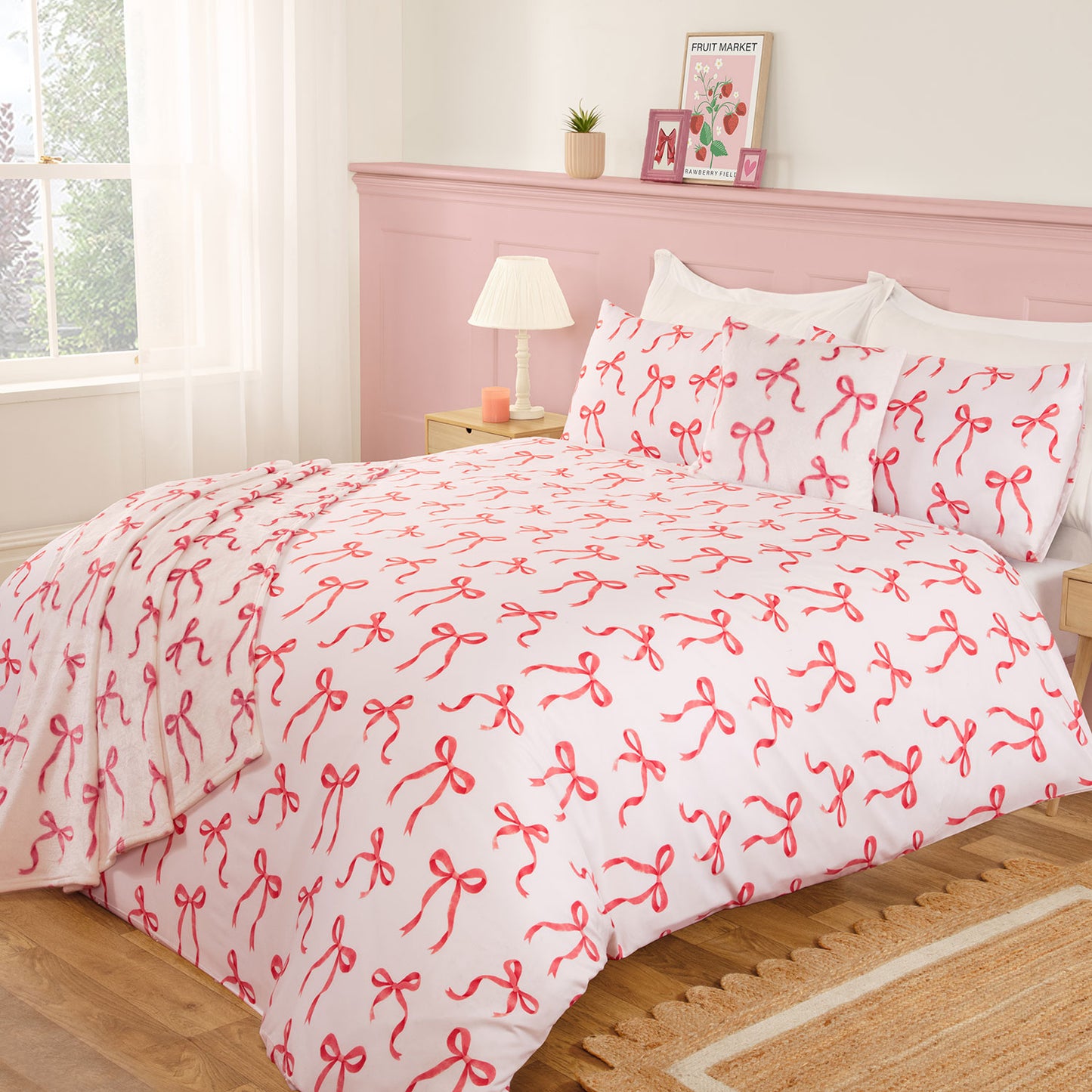 Beautiful Bows Bedding Bedding, Cushion & Throw Bundle In A Bag
