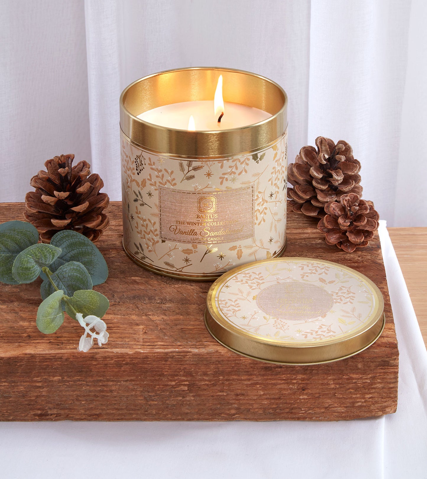 Vanilla Sandalwood Scented Tin Candle