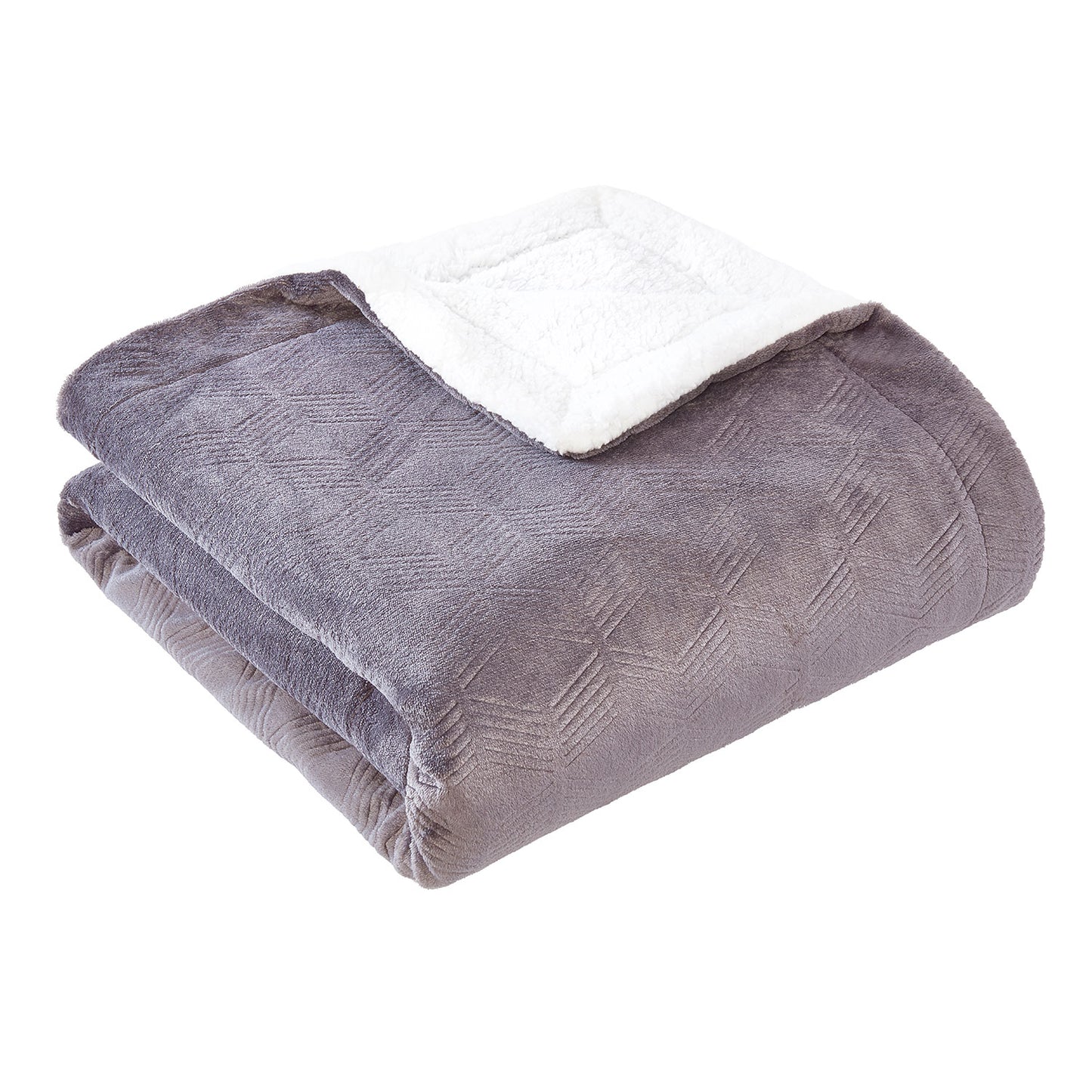 Everly Charcoal Grey Sherpa Throw (130cm x 180cm)