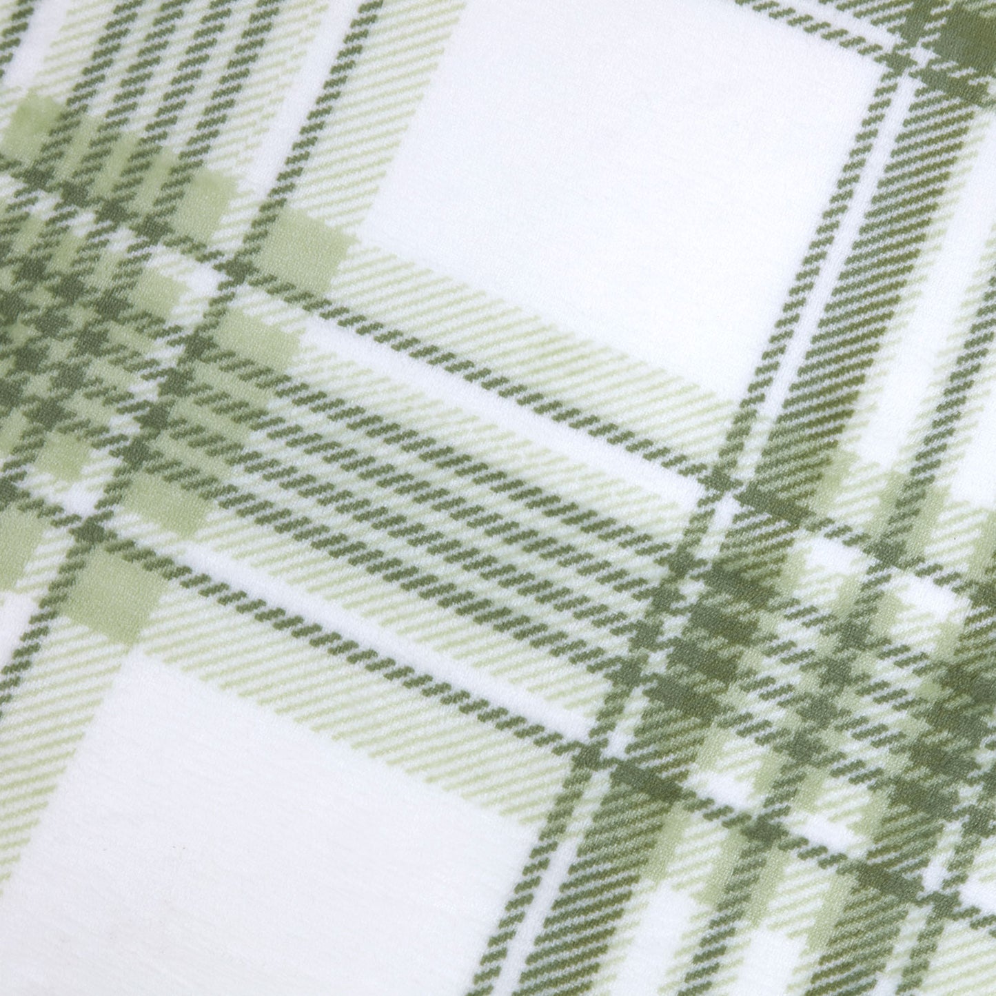 Check Soft Green Printed Fleece Throw (130cm x 150cm)