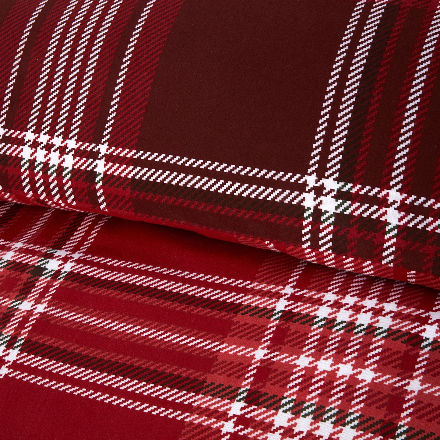 Shetland Red Check Brushed Cotton Duvet Set
