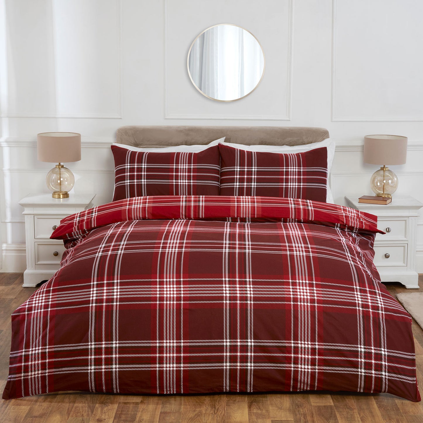 Shetland Red Check Brushed Cotton Duvet Set