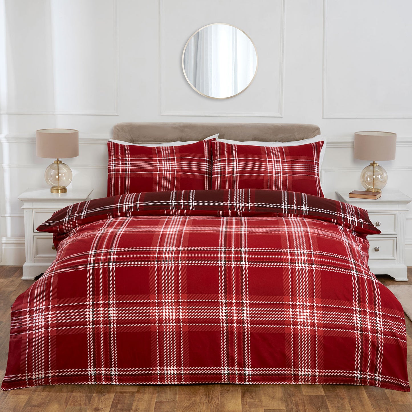 Shetland Red Check Brushed Cotton Duvet Set