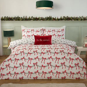 Christmas Bows Reversible Super Soft Duvet Set