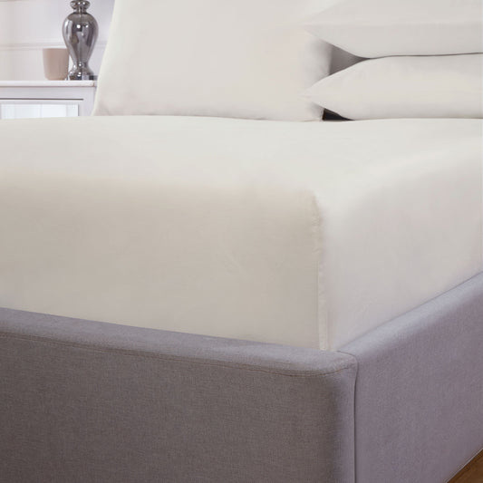 Cool Comfort Ivory Cotton Lyocell Deep Fitted Sheet