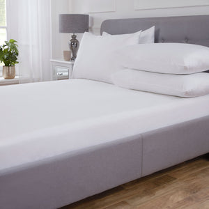 Cool Comfort White Cotton Lyocell Fitted Sheet