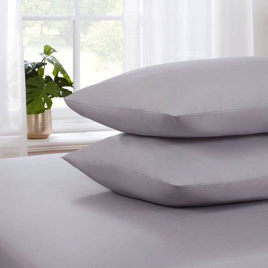 Cool Comfort Grey Cotton Lyocell Housewife pillowcases (Pair)