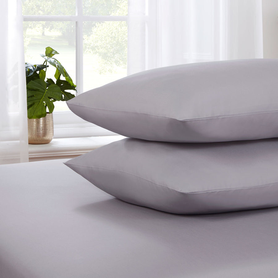Cool Comfort Grey Cotton Lyocell Housewife Pillowcases (Pair)
