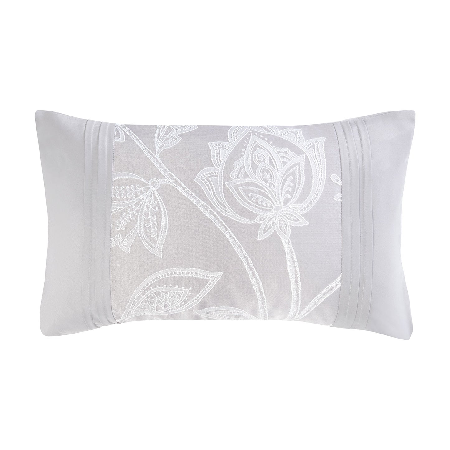 Dorchester Silver Jacquard Boudoir Cushion (30cm x 50cm)