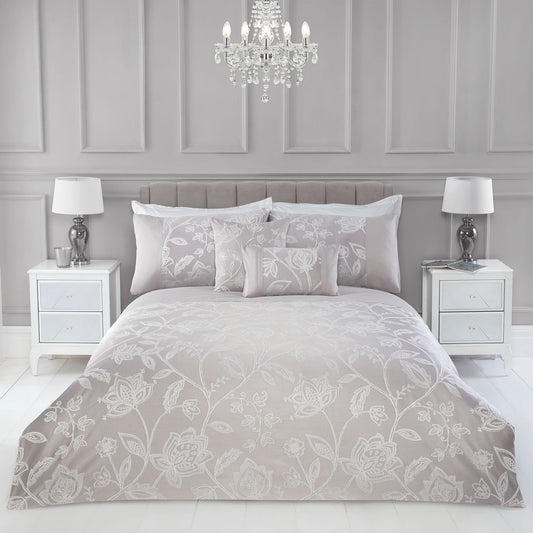 Dorchester Silver Embellished Jacquard Duvet Set