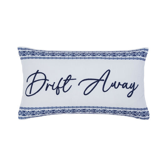 Drift Away Embroidered Slogan Cushion (30cm x 50cm)