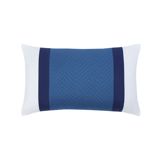 Eton Blue Pinsonic Velvet Boudoir Cushion (30cm x 50cm)