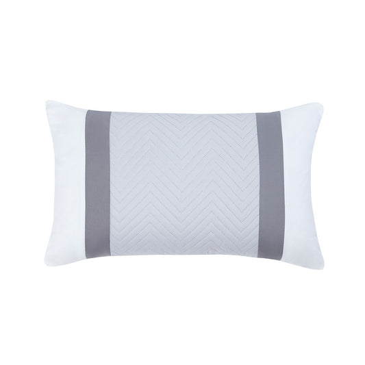 Eton Grey Pinsonic Velvet Boudoir Cushion (30cm x 50cm)