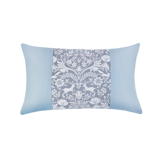 Enchanted Blue Jacquard Boudoir Cushion (30cm x 50cm)