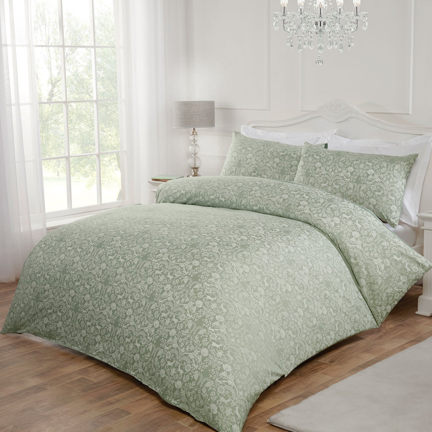 Enchanted Green Luxury Jacquard Duvet Set